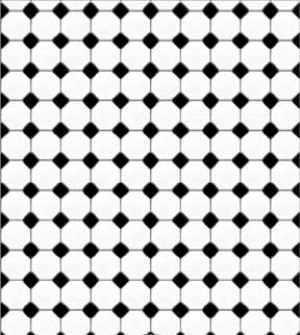 Black and White Hexagon Dollhouse Wallpaper W-F