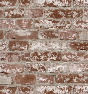 Distressed Brick Red Dollhouse Wallpaper W-BP
