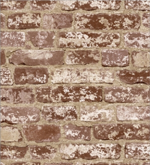 Distressed Brick Brown Dollhouse Wallpaper W-BP