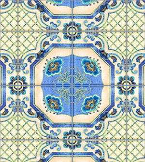 Holland Blue Dollhouse Wallpaper W-F