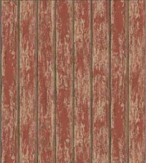 Distressed Floor- Red Vertical Dollhouse Wallpaper W-F