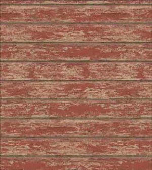Distressed Floor- Red Horizontal Dollhouse Wallpaper W-F