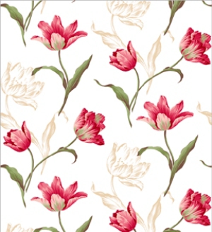 Tara Floral- Red Dollhouse Wallpaper W-W,F