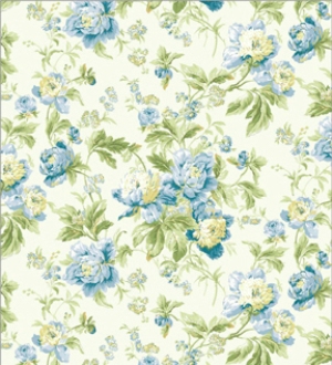 Cosy Cottage Garden- Blue Dollhouse Wallpaper W-W,F