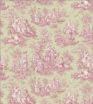 Farm Life Toile- Purple on Grey Dollhouse Wallpaper W-W,O