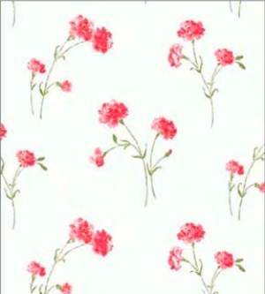 Red Carnation Dollhouse Wallpaper W-W,F