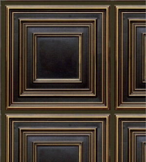 Square Panel Ceiling- Antique Brass Dollhouse Wallpaper W-CP