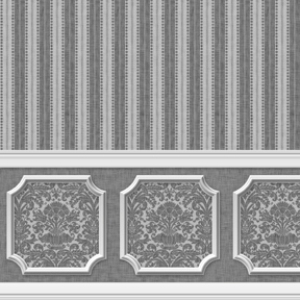 Wainscot Panel- Grey Dollhouse Wallpaper W-VWP