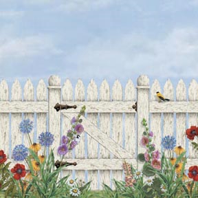 Picket Fence Dollhouse Wallpaper W-NOV