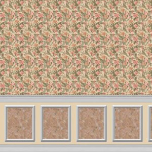 Wainscot Panel- Floral Dollhouse Wallpaper W-VWP