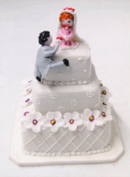 Bride and Groom Wedding Cake Pink FD-TC