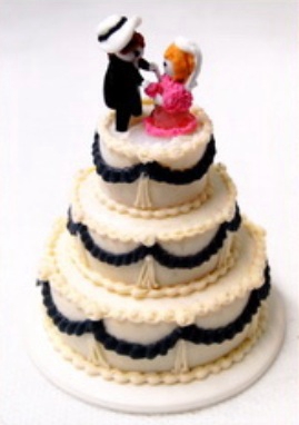 Bride and Groom Wedding Cake Black FD-TC